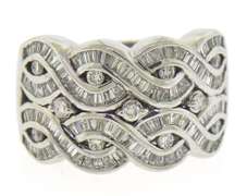 Dazzling RBC & Bag Cut Diamond Woven Wedding Band