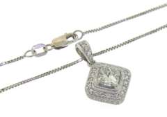 Brilliant Princess Cut 1.96cts Diamond Necklace