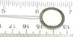 Beautiful 14kt WG White & Chocolate Diamond Open Circle Necklace