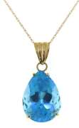Elegant 14kt YG Pear Blue Topaz Yellow Gold Necklace