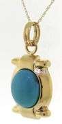 Charming Oval Turquoise Matte & High Polish Necklace