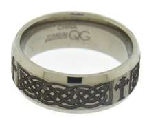 Titanium Celtic Cross Band