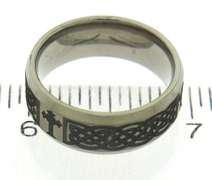 Titanium Celtic Cross Band