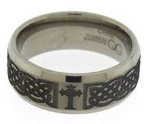 Titanium Celtic Cross Band