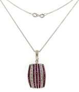 Stunning White Gold Ruby and Diamond Accent Necklace