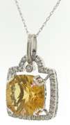 Fantastic Citrine & Diamond Halo Necklace
