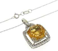 Fantastic Citrine & Diamond Halo Necklace