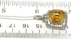 Fantastic Citrine & Diamond Halo Necklace