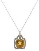 Fantastic Citrine & Diamond Halo Necklace