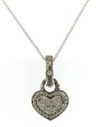 Precious 14kt WG Pave Diamond Heart Necklace