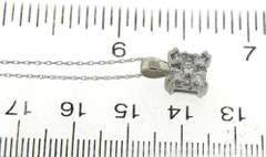 Gorgeous White Gold Diamond Square Cluster Necklace