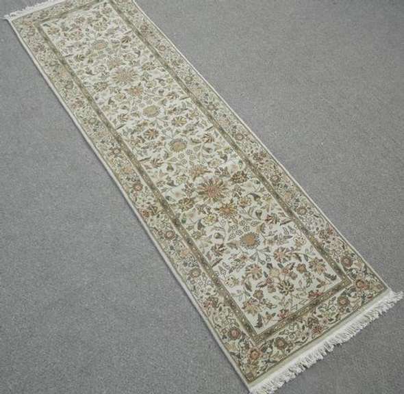 Handmade Wool/Silk Tabriz Design 2.3x8.0