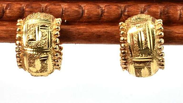 Textured 14k Huggie Earrings