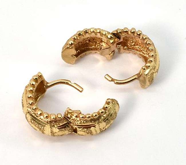Textured 14k Huggie Earrings