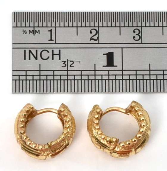 Textured 14k Huggie Earrings
