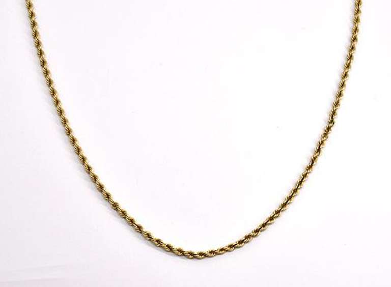 Solid 2.5 mm 14k Rope Necklace