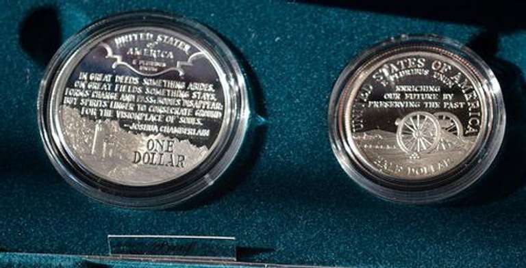 1995 Civil War 2Coin Proof Commem Set OGP