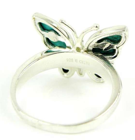 Sterling Gemstone Butterfly Ring, Size 12