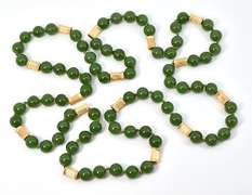 Jadeite and 14k Long Necklace