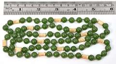 Jadeite and 14k Long Necklace