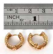 Textured 14k Huggie Earrings