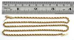 Solid 2.5 mm 14k Rope Necklace