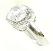 14K Aquamarine & Diamonds Halo Ring, 7