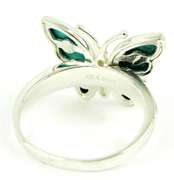 Sterling Gemstone Butterfly Ring, Size 12