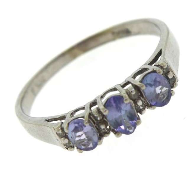 Beautiful White Gold Tanzanite and Diamond Ring