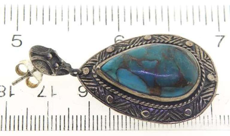 925 Sterling Silver Turquoise Dangle Earrings