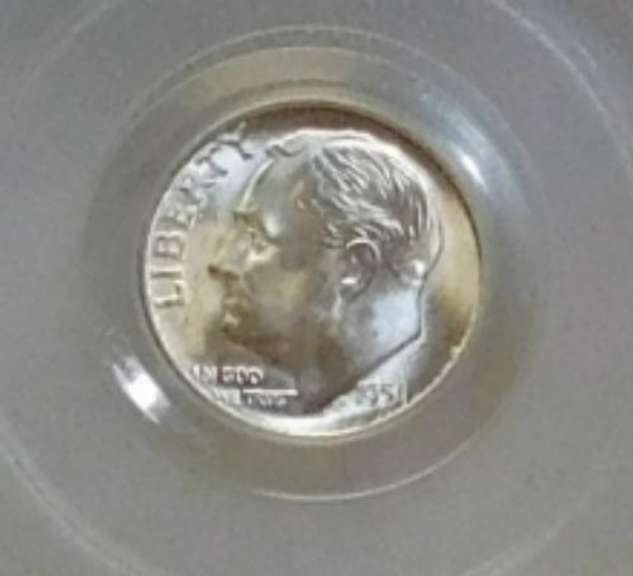 1951-S Silver Roosevelt Dime PCGS MS-66 Full Bands. Th