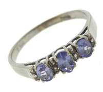 Beautiful White Gold Tanzanite and Diamond Ring