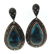 925 Sterling Silver Turquoise Dangle Earrings
