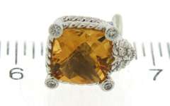 Designer Judith Ripka Amber and CZ Earrings