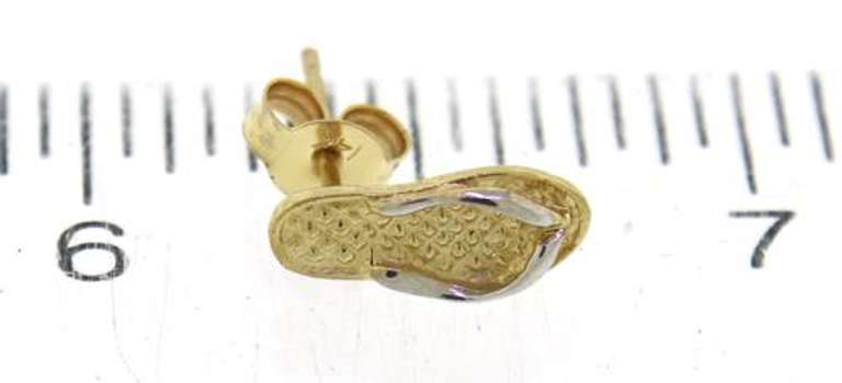 Cute Yellow Gold Flip Flop Stud Earrings