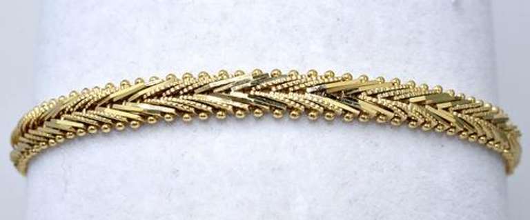 V-Shape Link 14KT Yellow Gold Bracelet