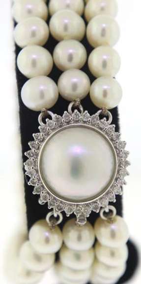 Charming FWP Triple Row Diamond Accent Bracelet