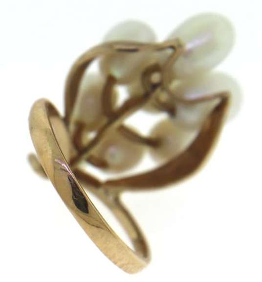 Beautiful 14kt YG Fresh Water Pearl Cluster Ring