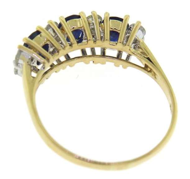Gorgeous Blue Sapphire and Diamond Yellow Gold Ring