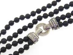 Judith Ripka Double Strand Black Onyx Necklace
