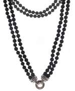 Judith Ripka Double Strand Black Onyx Necklace