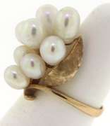 Beautiful 14kt YG Fresh Water Pearl Cluster Ring