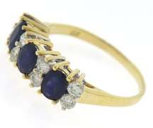 Gorgeous Blue Sapphire and Diamond Yellow Gold Ring