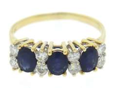 Gorgeous Blue Sapphire and Diamond Yellow Gold Ring