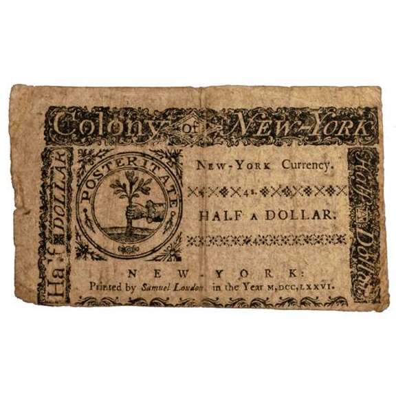 Colony Of New York Half Dollar Note 3/5/1776