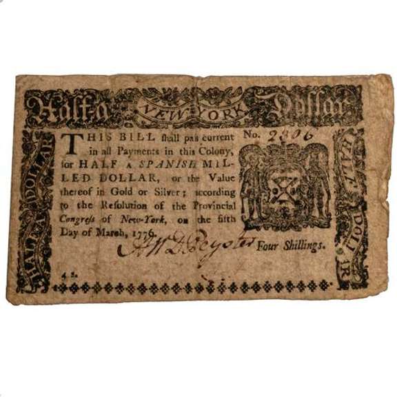 Colony Of New York Half Dollar Note 3/5/1776