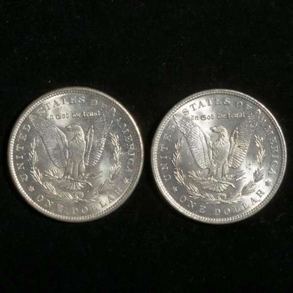 1889 And 1897 Frosty White BU Morgans