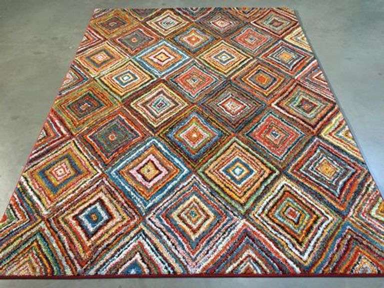 Beautiful Colorful carved Rug 6x8