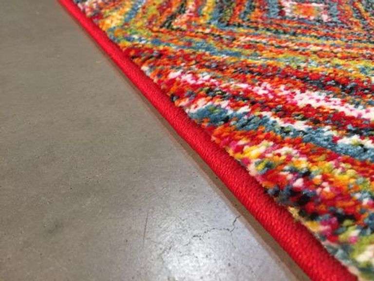 Beautiful Colorful carved Rug 6x8