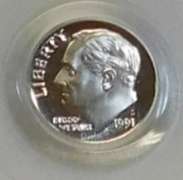 1991-S PROOF Roosevelt Dime PCGS PR69 DCam